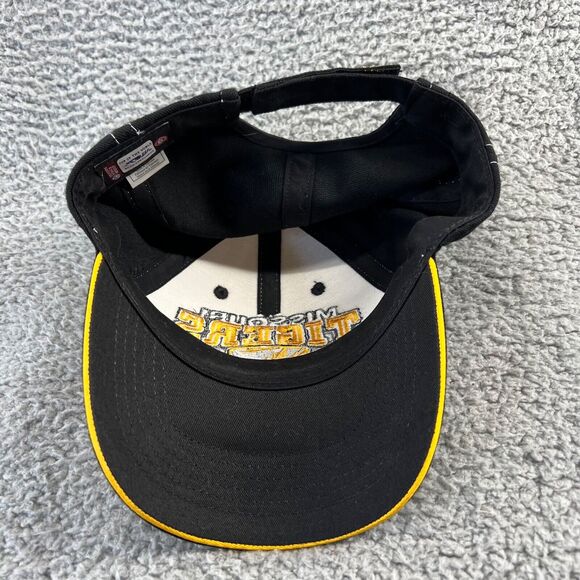Missouri Tigers Hat Adjustable Strapback Embroidered Spellout logo Black White - Picture 3 of 6